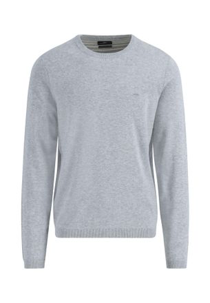 Fynch-Hatton Strickpullover FYNCH-HATTON, Herren, Gr. XXL, grau (light grau), Strick, Obermaterial: 100% Baumwolle, unifarben, regular fit taillenbedeckt, Rundhals