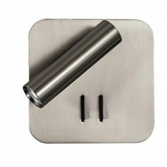 Fabrilamp Lampada da parete 2+6w 4000k manet quadrata nichel 130lm doppia accensione 14x14x12 cm