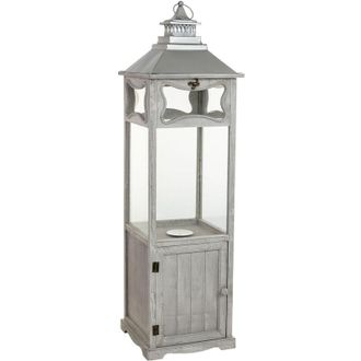 Wanderlust Deco Farol De Madera Gris 32x32x114h Cm