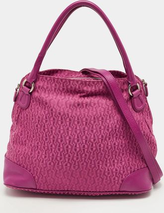 Aigner Pink Leather And Nylon Totes Bag