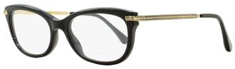 Jimmy Choo London Womens Rectangular Eyeglasses JC217 807 Black/Gold 54mm