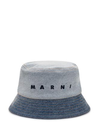Marni Blue Logo Bucket Hat