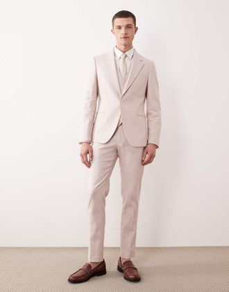 Asos SKINNY RICH IN LINO TRS-Rosa