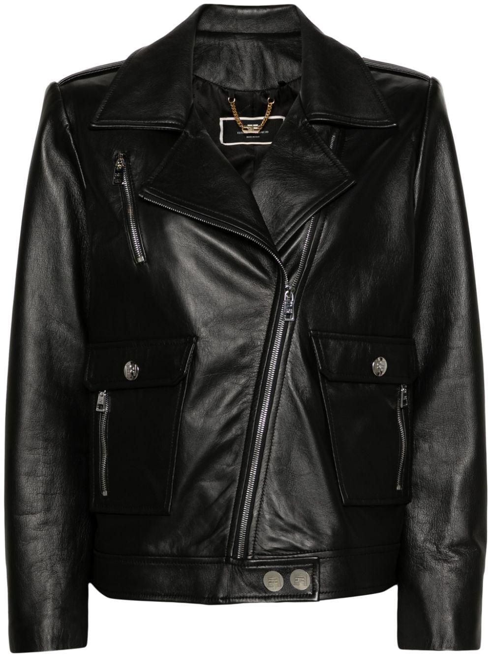 Women's Elisabetta Franchi Leather Jackets - up to −47