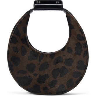 Staud Good Night Moon Genuine Calf Hair Top Handle Bag in Leopard at Nordstrom