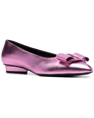 Ferragamo Viva Bow Leather Ballet Flat