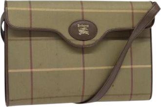 Burberry Pre-owned Canvas Schoudertas - Dames - Vintage Schoudertas - Beige - ONE Size - Leer - Vintage