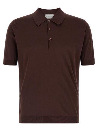 John Smedley Brown Short Sleeves Polo