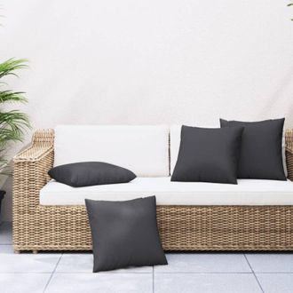 vidaXL Sofa Cushions 4 pcs Black 60x60 cm Fabric Vidaxl