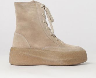 Vic Mati&eacute; Suede Combat Boots with a Platform Sole and Side Zip