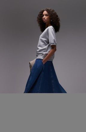 Topshop Full Denim Maxi Skirt in Blue at Nordstrom, Size 14 Us