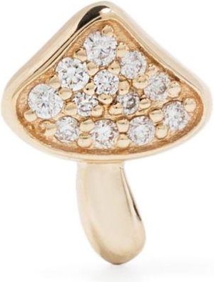 Sydney Evan 14K Yellow Gold Mushroom Diamond Stud Earrings - Womens - 14kt Gold