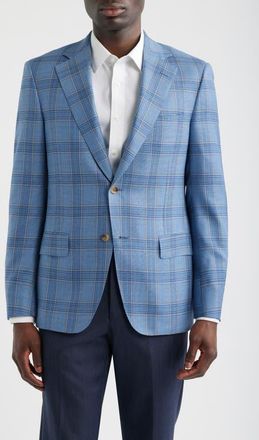 Samuelsohn Light Blue Plaid Wool Sport Coat at Nordstrom, Size 44L