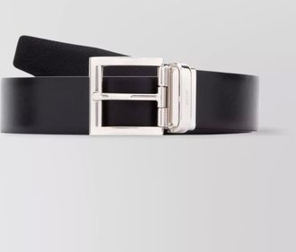 Prada adjustable silver-tone buckle smooth finish belt