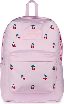 Jansport SuperBreak Plus in Pink Ice Cherry Embroidery at Nordstrom