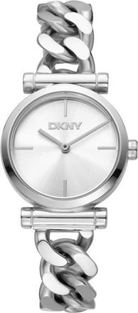 DKNY Curb Chain Link Bracelet Watch, 28mm in Silver at Nordstrom