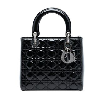 Dior Pre-owned Dior Medium Patent Cannage Lady Dior 05BMA-0161