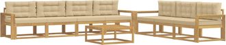 vidaXL Conjunto De Sof&aacute;s De Exterior 7 Uds. Y Beige Vidaxl
