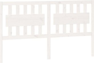 vidaXL Bed Headboard White 155.5x4x100 cm Solid Wood Pine Vidaxl
