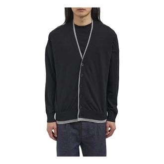 Paolo Pecora Cardigans, male, Black, Size: XL Cardigan in Cotone
