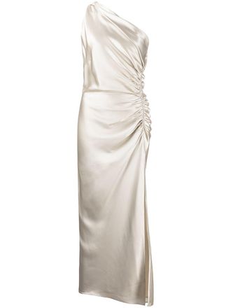 Michelle Mason Asym silk dress - women - Silk - 10 - Neutrals