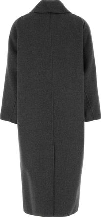 Max Mara Womens Virgin Wool Coat Gray