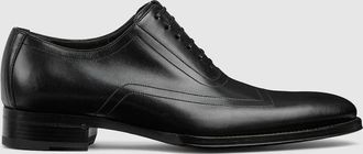 Gucci Mens Lace-up Shoe, Black, Leather