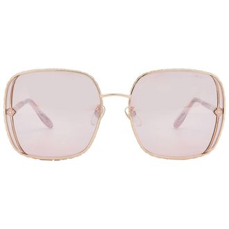 Chopard Pink Silver Mirror Square Ladies Sunglasses SCHG33S 2AMX 61
