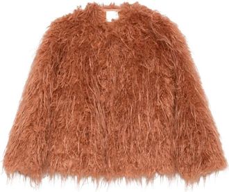 Forte_Forte Notched Lapel Coat - female - Forte Forte - Faux Fur & Shearling Jackets - Brown - XS - Jackets