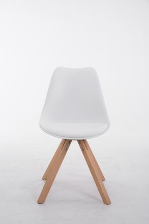 Clp Sedia Toulouse In Similpelle Gambe Quadrate Bianco Natura