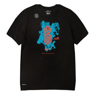 Nike DRI-FIT Kyrie Kyrie Irving Basketball Short Sleeve Black Blue BQ3604-011