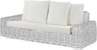 Beliani Set di copricuscini da esterno per divano e cuscini per sedile in tessuto poliestere Bianco Forli