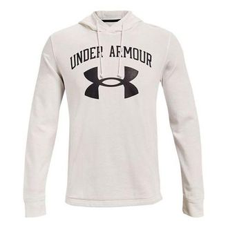 Under Armour Rival Terry Logo Hoodie White Black 1361559-112