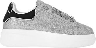 Philipp Plein Schoenen, Dames, Grijs, 41 EU, Katoen, Lo-Top Sneakers Glitter