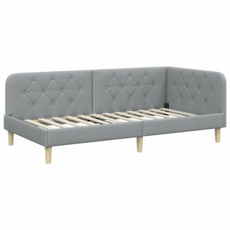 vidaXL Cornice Del Letto Ad Angolo Grigio Chiaro 90 X 190 Cm Tessuto Vidaxl