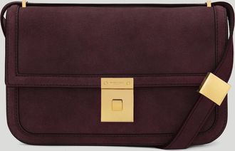 DeMellier The Paris Crossbody in Burgundy Suede Leather Crossbody bag
