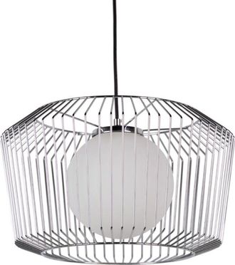 Adda Home Lampara Techo Metal Plateado Blanco 38x38x23 Cm