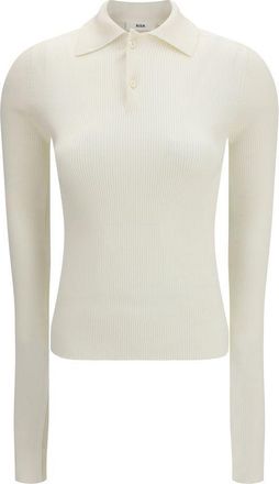 Rier White Silk Polo Womens Shirt