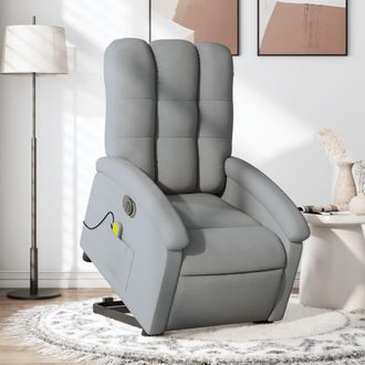 vidaXL Vidaxl - Sill&oacute;n De Masaje El&eacute;ctrico Reclinable Elevable Tela Gris Claro