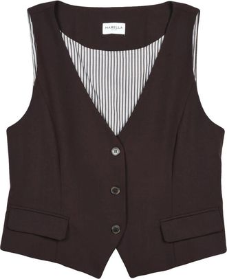 Marella Jassen, Dames, Bruin, L, Wol, Sport Gilet