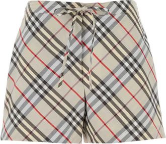 Burberry Geborduurde poplin shorts - Dames - Bermuda - Veelkleurig - XS - Katoen - Korte Broeken