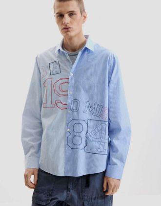 Desigual Camicia ricamata blu