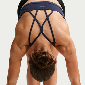 Nike Womens Zenvy Strappy Light-Support Padded Sports Bra in Blue | IB9847-410