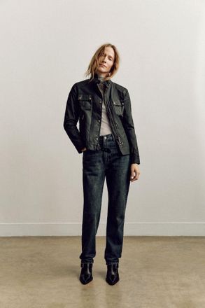 Belstaff Gangster Icon Jacket Womens Waxed Cotton Black Size UK 10