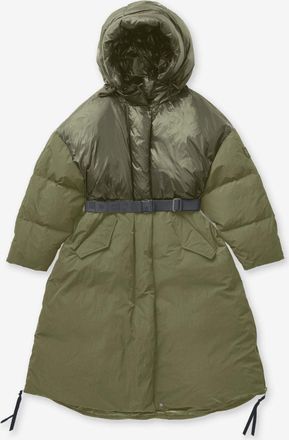 Holden W Long Down Puffer - Stone Green