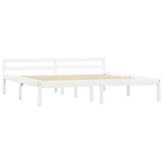 Berkfield Home Bed Frame White Solid Pine Wood 180x200 cm Super King