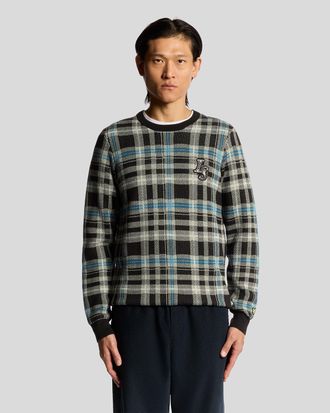 Lyle & Scott Geribbelde Tartanjumper met Ronde Hals - Meerkleurig