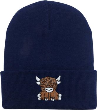 Generic Scottish Highland Cow Hat for Women Cute Scottish Cow Knitted Hat Warm Hip Hop Hat for Winter Unisex Ski Hat Fur Hat Women Comfy