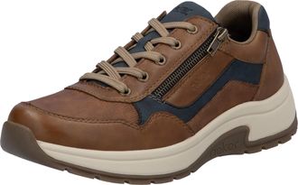 Rieker Sneaker RIEKER, Herren, Gr. 40, bunt (braun, dunkelblau), Leder, Lederimitat, Schuhe Sneaker, Halbschuh, Freizeitschuh, Schn&uuml;rschuh in bequemer Form