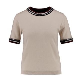 Max Mara Ronde hals gebreide kleding - Dames - Ronde hals truien - Beige - S - Truien & Vesten
